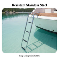 4 Step Telescoping Boat Ladder Foldable Stainless Steel Folding Aquatic Ladder Rust-Regardinggarding Sistant Regardinggarding