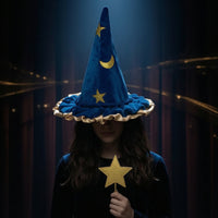 Celestial Witch Hat Ruffled Pointed Hat Costume Halloween for Witches