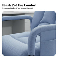 Adjustable Backrest High-Back Reclining Armchair Ergonomic Support Multi-Position Armchair Wide Seat Recliner Solid Frame Construction for Students, Office Workers, Readers, Bedroom, Small Areas, Leisure Time, Reading Nook