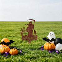 Halloween Rusted Tombstone Stack Abstract Lawn Decoration Metal Garden Stake