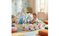 Foldable Kids Play Tent and Tunnel Set Mesh Play Tent Set Collapsible Crawl-Through Tunnel Polka Dot