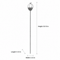 Bird Feeders for Outdoors, Large Metal Bird Feeding Station Stake, 111-140cm Adjustable Height, Distressed Grey Iron for Backyard