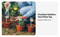 10 Pieces Stainless Steel Plant Labels Waterproof Metal Plant Labels Weatherproof Stainless Metal Garden Markers for Greenhouse, Potted Plants