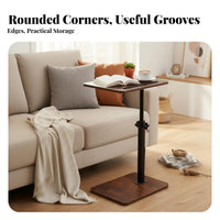 360-Degree Rotation C-Shaped Adjustable Tray Table Portable Adjustable C-Shaped Tray Table Tilting Top Household Furniture Space-Saving for Students, Telecommute Workers, Apartment Dwellers, Bedroom, Living Room, Small Areas, Home Office