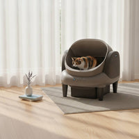Open-Front Smart Litter Box with App Control Spacious Pet Appliance Reusable for Apartments