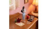 1/18 Female Figurine Detailed Miniature Figure with Dress Painted Diorama Figure for Model Builders