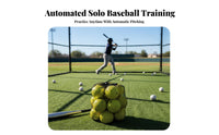 Adjustable Speed and Angle Automatic Baseball Pitching Machine Portable Solo Baseball Practice Tool Steady Pitches Batting Practice Tool Stable Base for Young Players, Beginners, Backyard
