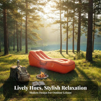 Lightweight Wind-Inflated Lounger No Pump Needed Wind-Catcher Couch Waterproof Air Sofa Tear-Resistant for BeachBeachers, event Attendees, Camping, Travel, Hiking, outdoor meals