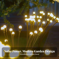 Waterproof Solar Glowing Lights Sways in the Wind LED Ground Stake Light Wireless Installation for Patio, Pathway, Yard