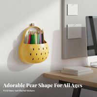 Space-Saving Pear-Shaped Wall Container Mount Household Storage Easy Installation Hanging Organizer Multi-Scenario Use for Office Workers, Students, Study Room, Bedroom, Bathroom, Entryway