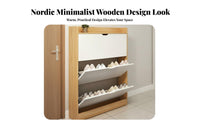Entryway Footwear Storage Unit Space-Saving Design Tip-out Footwear Storage Unit Dust-Resistant for Apartment Dwellers, Homeowners, Narrow Areas
