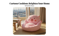 Soft Feel Cartoon Bear Floor Seat Multi-Purpose Velvety Creature Seat Cushion Non-Slip Bottom for Students, Gamers, Balcony, Bedroom