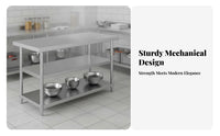 Rust-Resistant Stainless Steel Work Table Easy to Clean Commercial Kitchen Work Table Oil-Proof Stainless Steel Workbench Waterproof for Restaurant Owners, Home Cooks, DIY Enthusiasts, Workshop, Garage