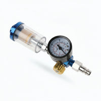 Inline Spray Regulator with Gauge Analog Air Regulator with Gauge Compact Knurled for Painters, Workshops