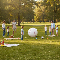 Long-Lasting PVC Giant Inflatable Soccer Ball Multi-Sport Design Oversized Inflatable Volleyball Thickened Material Outdoor Toy for Backyard