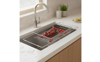Extendable over-the-Sink Strainer Basket Multi-Purpose over-the-Sink Colander Sturdy Expandable Colander Long-Lasting for Rv