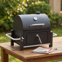 Compact Charcoal Grill Portable Charcoal Barbecue Heavy-Duty Grill with Temperature Gauge Rust-Resistant for Backyard