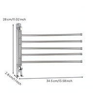 Stainless Steel Swivel Towel Rack Foldable Swing Arm Towel Rack Heavy Duty Easy to Install for Renters, Rv