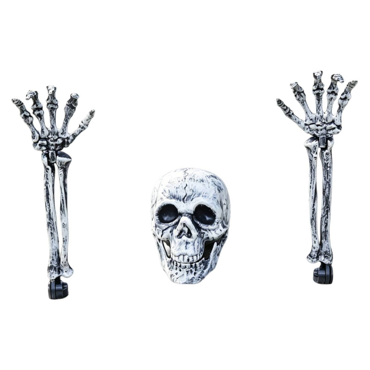 3 Pieces Outdoor Skeleton Arm Bones with Skull Graveyard-Style Skeleton Arms with Skull Spooky Weathered