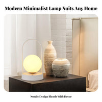 Portable Lantern with Handle Modern Design Power-Storing LED Lantern Lightweight Cordless Bedside Lamp for Campers, Bedroom, Camping, Study Room