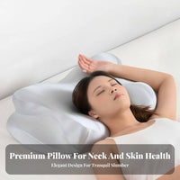 Pressure Relief Butterfly Neck Pillow Skin-Friendly Material Side Sleeper Neck Pillow Breathable for Adults, Back Sleepers, Bedroom, Rest