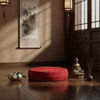 Embroidered Lotus Seat Pad Tranquil Design Round Zafu Pillow Round Zafu Pillow Soft & Comfortable Thick Floor Mat Floor Pillow