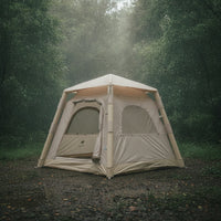 No-Assembly Inflatable Tent with Canopy Quick-Open Inflatable Cabin Detachable Tent with Canopy Ventilated for Campers, Couples, Backyard
