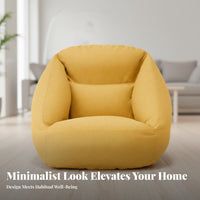 cleanable Inflatable Fabric Armchair Removable Cover Air Sofa Minimalist Design Indoor Seating Quick Inflation for Students, Renters, Living Room, Balcony, Apartment, film viewing