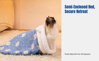 transformable Tunnel Bed Semi-Enclosed Soft Sleeping pouch Warm and snug its own-warmingWarming for Small Dogs, Winter, Resting