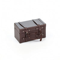 Vintage Dollhouse Trunk Faux Leather Miniature Trunk Lightweight Miniature Suitcase Portable for Crafters, Diorama