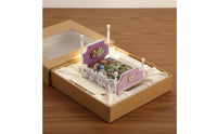 1:12 Scale Dollhouse bed Decorative 1:12 Scale Doll  Lavender Velvet Look Mini Princess Bed for Model Scene