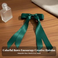 Lustrous Ribbon Knot Jaw Fastener Elegant Design Long Ribbon Knot Fastener Soft and Comfortable All-Matching Hues for Women