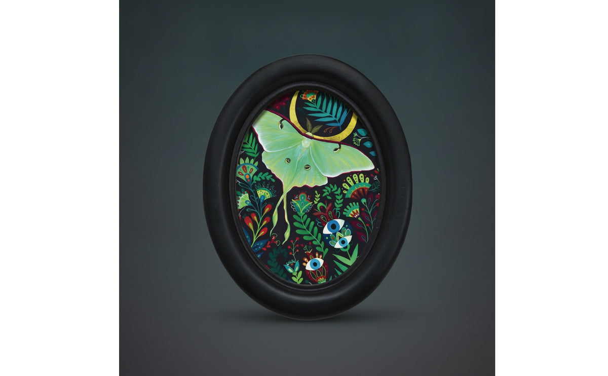 Oval Picture Ebony-Hued Oval Frame Decorative for Wall Hanging