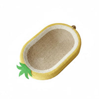 Wear Resistant Oval Cat Scratcher Bed Less Debris Oval Cat Scratcher Lounge Furniture Protection Curved Design for Multiple Cats
