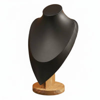 Long-Lasting Necklace Display Bust Soft Textile Finish Mannequin Necklace Stand Solid Wood Base Jewelry Bust Display for Dressing Table