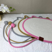 Scratch Resistant Braided Rope Cat Bed with Toy Long-Lasting Cat Bed with Toy Ball Cooling 2-in-1 Design for Cats, Kittens, Small Dogs, Summer, Hot Weather
