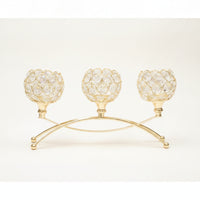 3-Arm Candelabra Gold Candelabra Centerpiece Classic for Weddings