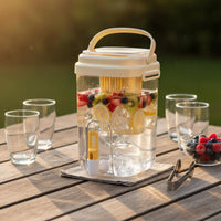 Faucet Design Cold Water Jug with Tap Wide Mouth Cold Beverage Container with Tap Large Capacity Beverage Container for Summer