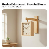 Double-Sided Wall Clock Non-Ticking Corner Wall Clock Silent Movement Minimalist Design for Hallway