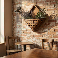 Geometric Wall Basket Brown Finish Wall Hanging Basket Easy to Hang