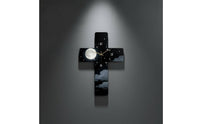 Non-Ticking Cross Shaped Wall Clock Modern Design Cross-Shaped Wall Clock Artistic Design Easy to Read for Christians, Living Room, Bedroom, Church
