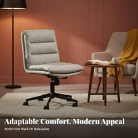 Height Adjustable Upholstered rotating Chair Ergonomic Design Upholstered wheeled Chair Support Computer Seat Minimalist design for Home Workers, Students, Study Room, Dormitory, Bedroom, Small Spaces