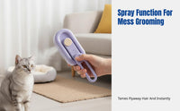 Electric Pet Hair Brush for Cats & Dogs, Rechargeable Comb, Spray Essence