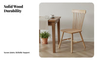 Sturdy Build Spindle Back Dining Chair Stable H-Shaped Structure Nordic Design Backrest Chair Ergonomic Design Wide Seat for Cafe Owners, Homeowners, Families, Restaurant, Reception Room, Bedroom