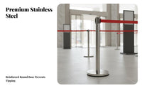 Heavy Duty Base Stainless Steel Queue Pole Rustproof Retractable Belt Stanchion Multiple Colors Stanchion Post with Belt Stable for Event Organizers, Retail Managers, Business Owners, Airports, Exhibitions, Shopping Malls, Exhibition Halls
