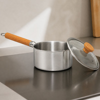 316 Stainless Steel Baby Food Supplement Pot with Lid, Non-Coated Milk Pot for Home Use, Steaming and Cooking Noodle Pot