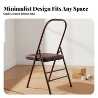 Foldable Iyengar Mind-Body Exercise Chair Reinforced Frame Iyengar Auxiliary Chair Sturdy Construction Fitness Equipment Stable and Long-Lasting for Beginners, Seniors, Home Gym