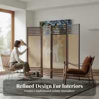 Nordic & aesthetic Folding Panel Screen Freestanding Folding Panel Divider Woven Panels Room Partition Portable for Apartment Dwellers, Interior Designers, sectionice Workers, Entryway, Bedroom, Classroom