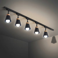 Ceiling Lights for Living Room and Kitchen Lighting, Pack of 5 Directional Lighting Fixtures with E27 Bulb Base, LED Track, Non-Dimmable Style