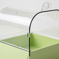 Bird Bath Box Hooks, Transparent Bird Bath for Budgies, Tub Pet Bird Bath, Pet Bird Bath Box, Small Birds Canary Budgies Parrot